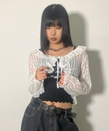 A'GEM/9 × .kom 『.KOM/ドットケーオーエム』 レースカーディガン