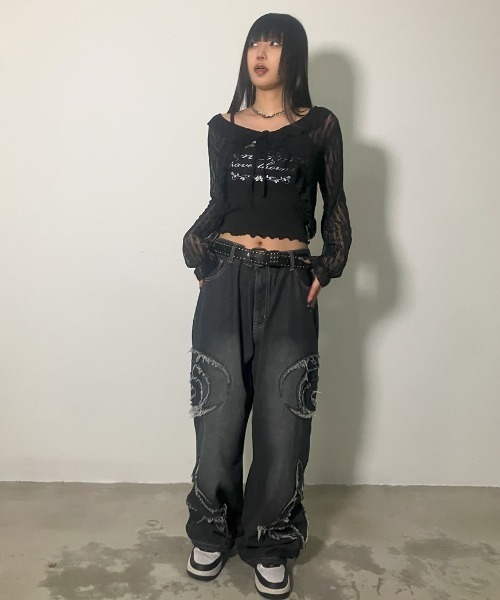.KOM(ドットコム)の「A'GEM/9 × .kom 『.KOM/ドットケーオーエム』 レースカーディガン(カーディガン/ボレロ・レディース・ブラック/アイボリー・FREE)」の12枚目の写真