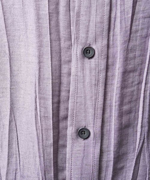 MAISON SPECIAL（メゾンスペシャル）の「《UNISEX》Sheer Linen Prime-Over Short Sleeve Shirt/シアーリネンプライムオーバーショートスリーブシャツ【MAISON SPECIAL/メゾンスペシャル】（シャツ/ブラウス・メンズ・パープル/グレー/ブラック・2/1）」の17枚目の写真