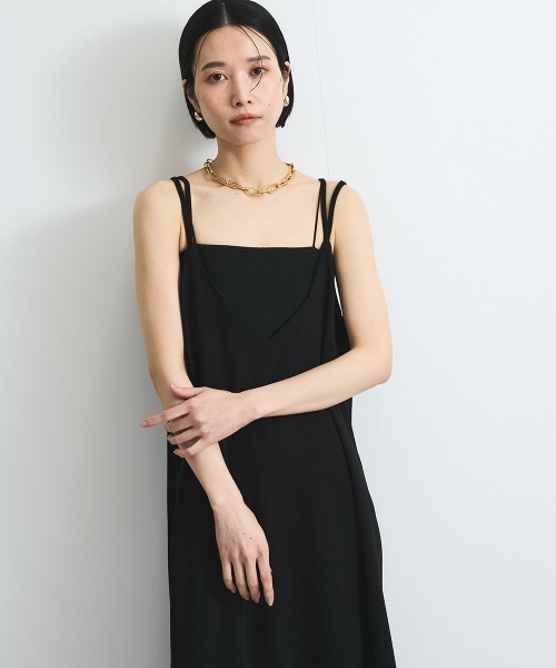 VICKY(ビッキー)の「カットジョーゼットキャミワンピース≪手洗い可能≫(ワンピース・レディース・ブラック/オフホワイト・M)」の18枚目の写真