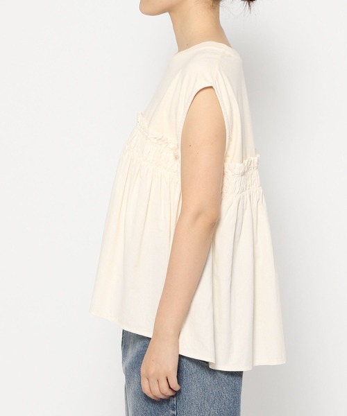 LOWRYS FARM（ローリーズファーム）の「ピグメントキリカエチュニック　451976（Tシャツ/カットソー・レディース・アイボリー/チャコールグレー・SHORT/LONG）」の16枚目の写真