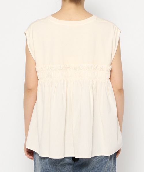 LOWRYS FARM（ローリーズファーム）の「ピグメントキリカエチュニック　451976（Tシャツ/カットソー・レディース・アイボリー/チャコールグレー・SHORT/LONG）」の17枚目の写真