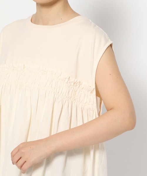 LOWRYS FARM（ローリーズファーム）の「ピグメントキリカエチュニック　451976（Tシャツ/カットソー・レディース・アイボリー/チャコールグレー・SHORT/LONG）」の19枚目の写真