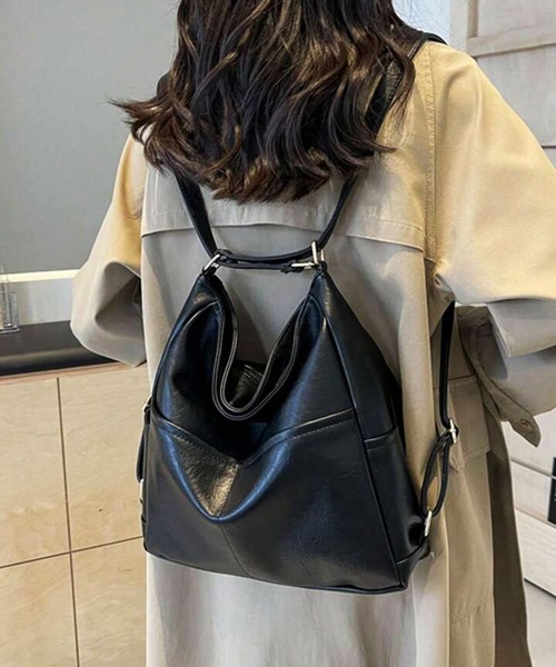 NOLITA LABORATORY（ノリータラボラトリー）の「【 NOLITA / ノリータ 】2Way ショルダーバッグ リュックサックにもなる 大人のレザータイプ バッグ（ショルダーバッグ・レディース・ブラック・FREE）」の4枚目の写真