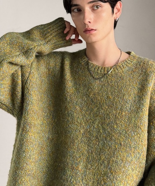 Classical Origin(クラシカルオリジン)の「【Classical Origin】「深みのある大人に。」クルーネックミックスカラー糸ニット(長袖)/Crew neck mixed color knit(ニット/セーター・メンズ・ブルー/チャコール/イエロー/アイボリー・X-LARGE/MEDIUM/LARGE)」の1枚目の写真