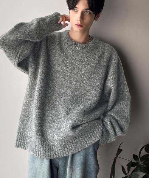 Classical Origin(クラシカルオリジン)の「【Classical Origin】「深みのある大人に。」クルーネックミックスカラー糸ニット(長袖)/Crew neck mixed color knit(ニット/セーター・メンズ・ブルー/チャコール/イエロー/アイボリー・X-LARGE/MEDIUM/LARGE)」の3枚目の写真