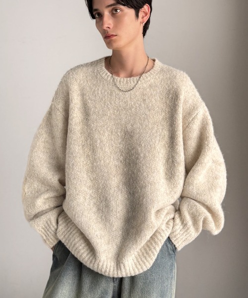 Classical Origin(クラシカルオリジン)の「【Classical Origin】「深みのある大人に。」クルーネックミックスカラー糸ニット(長袖)/Crew neck mixed color knit(ニット/セーター・メンズ・ブルー/チャコール/イエロー/アイボリー・X-LARGE/MEDIUM/LARGE)」の2枚目の写真