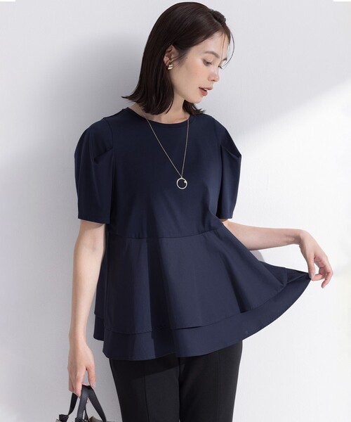 組曲(クミキョク)の「シャツコンビティアード カットソー(Tシャツ/カットソー・レディース・アイボリー系1/ネイビー系/アイボリー系2・3/2)」の3枚目の写真