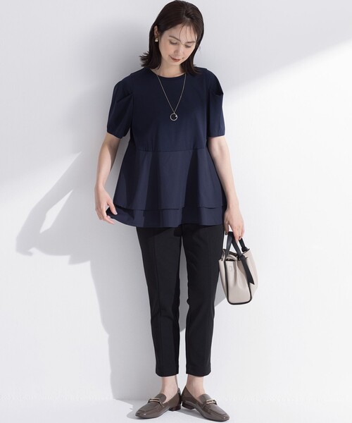 組曲(クミキョク)の「シャツコンビティアード カットソー(Tシャツ/カットソー・レディース・アイボリー系1/ネイビー系/アイボリー系2・3/2)」の6枚目の写真