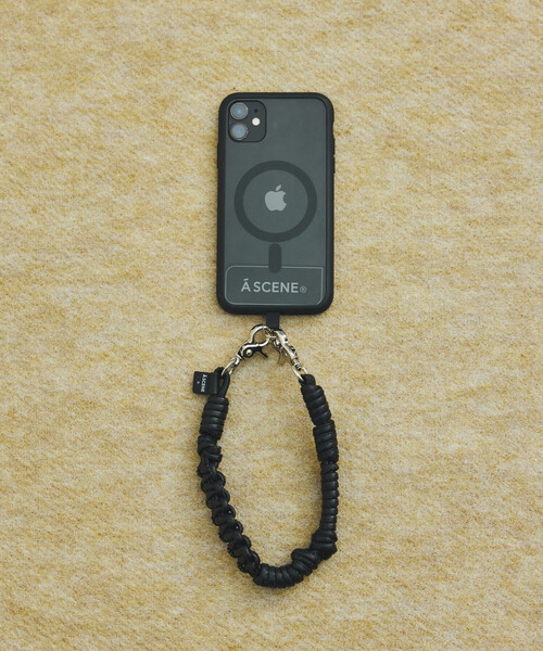 A SCENE(エーシーン)の「A SCENE/エーシーン DESIGN PARACORD STRAP Leather(スマホグッズ・メンズ・ブラック/ベージュ・ONE SIZE)」の4枚目の写真