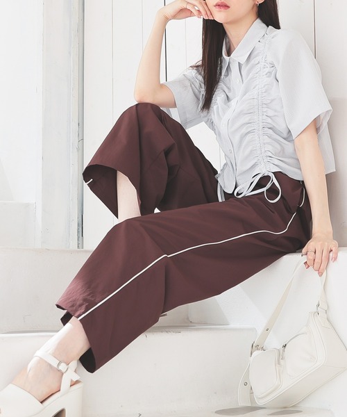 Honeys(ハニーズ)の「トラックパンツ(その他パンツ・レディース・ブラック/スモークピンク/ホワイト/ブラウン・M/LL/L/SS/S)」の18枚目の写真