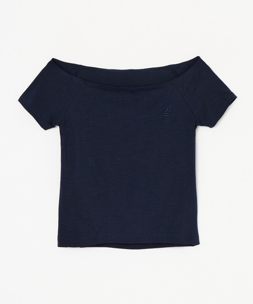 BEEDEN（ビーデン）の「OFF SHOULDER FIT TEE（Tシャツ/カットソー・レディース・カーキ/ネイビー/ホワイト・FREE）」の8枚目の写真