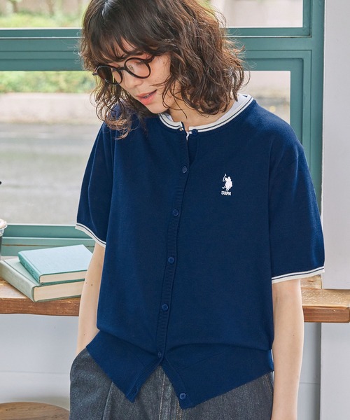 yori テディカラー プルオーバー ネイビー 新品 ニット ブラウス リブ