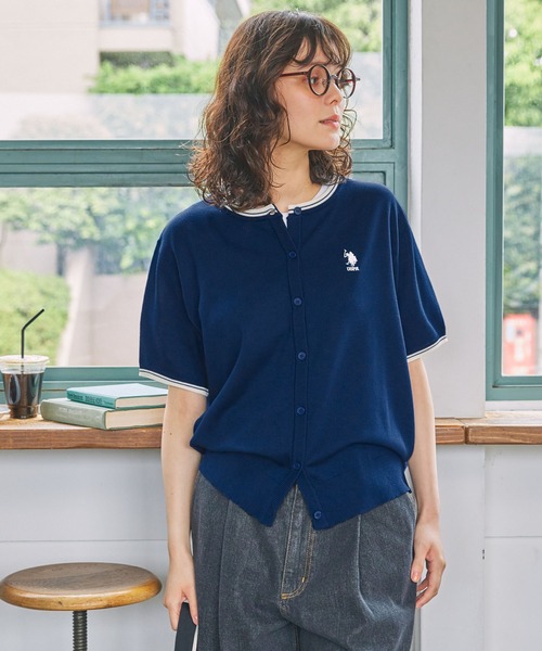 人気♡ラルフローレン ニット半袖セーター　ブルーホース刺繍　オートミールカラー 人気♡ラルフローレン ニット半袖セーター ブルーホース刺繍