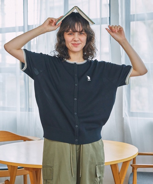 春夏カラー♡ラルフローレン　ワンポイント刺繍半袖コットンニット　アイスブルー POLO RALPH LAUREN(ポロラルフローレン)ナンバリング