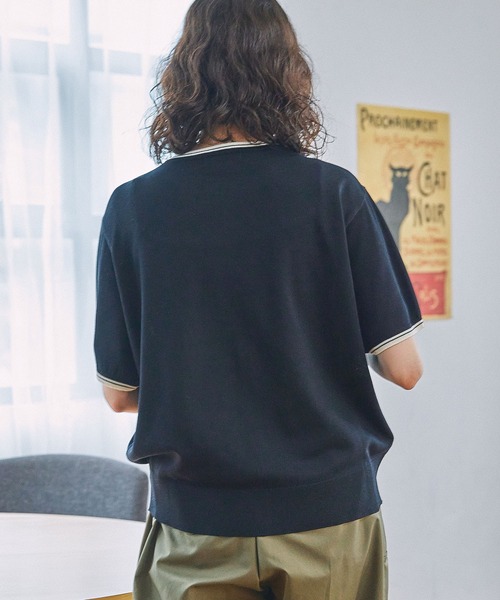23ssNeedles ハウンドトゥースポロセーター半袖 Lサイズ Needles/ニードルズ】ポロセーター Polo Sweater-Arrow OT267