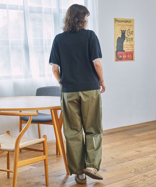 U.S. POLO ASSN.(ユーエスポロアッスン)の「U.S. POLO ASSN. / ユーエスポロアッスン ワンポイント刺繍 配色ライン 半袖ニットカーディガン(カーディガン/ボレロ・レディース・ブラック/アイボリー/ネイビー・FREE)」の5枚目の写真