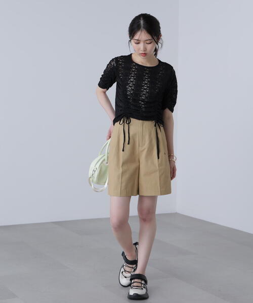 FREE'S MART(フリーズマート)の「ストレッチレースドロストトップス(Tシャツ/カットソー・レディース・ブラック/ピンク/ホワイト・FREE)」の11枚目の写真