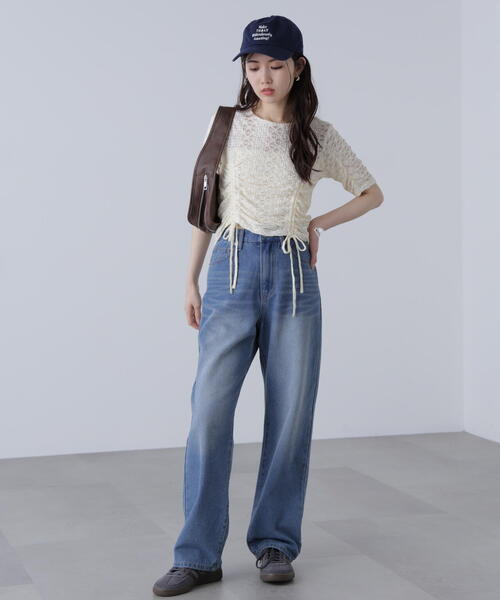 FREE'S MART(フリーズマート)の「ストレッチレースドロストトップス(Tシャツ/カットソー・レディース・ブラック/ピンク/ホワイト・FREE)」の18枚目の写真