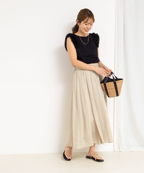 NOLLEY’S(ノーリーズ)の「シアーチンツタックスカート(スカート・レディース・ブラウン/オリーブ/ベージュ・38/36)」の9枚目の写真
