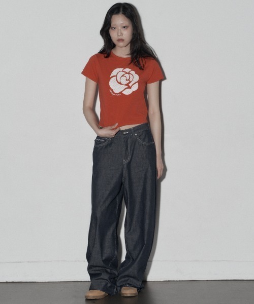 Midnight Move（ミッドナイトムーブ）の「A'GEM/9 × .kom 『MIDNIGHT MOVE/ミッドナイトムーブ』 DOT ROSE T-SHIRT/ドット ローズ半袖Tシャツ（Tシャツ/カットソー・レディース・ホワイト/ブラック/レッド・FREE）」の20枚目の写真