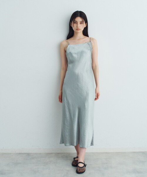 CODE A(コードエー)の「ribbon cami dress(ワンピース・レディース・ブラック/ホワイト/ライトグレー・00)」の12枚目の写真