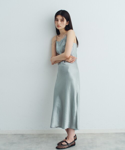 CODE A(コードエー)の「ribbon cami dress(ワンピース・レディース・ブラック/ホワイト/ライトグレー・00)」の11枚目の写真