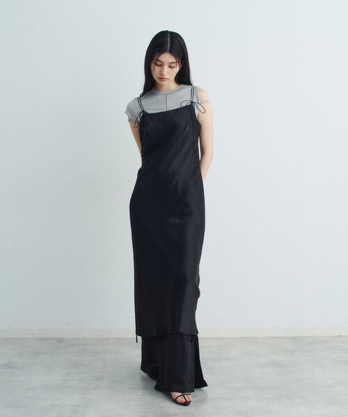 CODE A(コードエー)の「ribbon cami dress(ワンピース・レディース・ブラック/ホワイト/ライトグレー・00)」の7枚目の写真