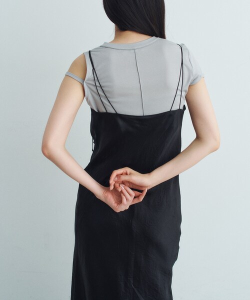 CODE A(コードエー)の「ribbon cami dress(ワンピース・レディース・ブラック/ホワイト/ライトグレー・00)」の5枚目の写真