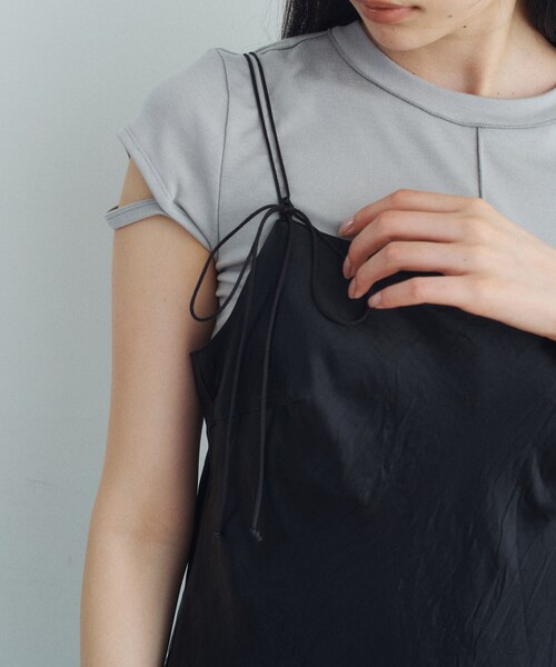 CODE A(コードエー)の「ribbon cami dress(ワンピース・レディース・ブラック/ホワイト/ライトグレー・00)」の4枚目の写真