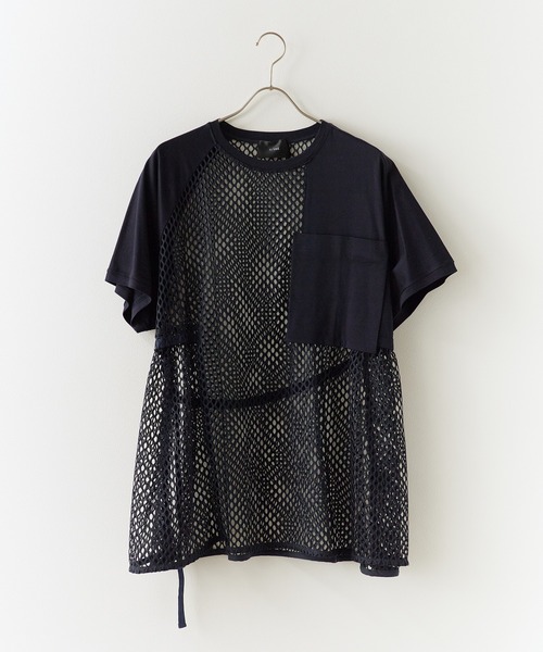 c/est（シーエ）の「c/est/シーエ RITA メッシュトップス 秋物 秋服 2026年秋冬（Tシャツ/カットソー・レディース・ネイビー・FREE）」の6枚目の写真