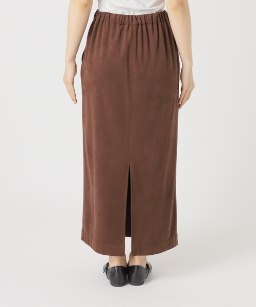B.C STOCK（ベーセーストック）の「手洗い可 / ポリエステルスエードIラインスカート（スカート・レディース・ブラウン・FREE）」の15枚目の写真