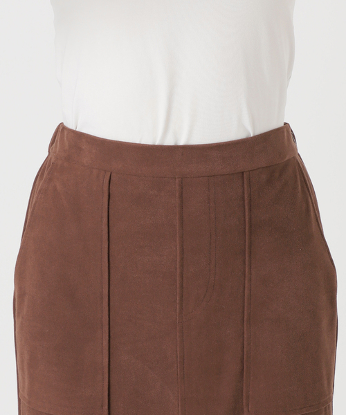B.C STOCK（ベーセーストック）の「手洗い可 / ポリエステルスエードIラインスカート（スカート・レディース・ブラウン・FREE）」の16枚目の写真