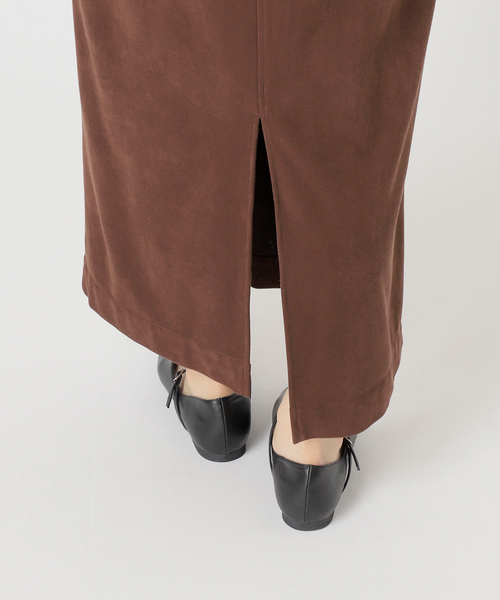 B.C STOCK（ベーセーストック）の「手洗い可 / ポリエステルスエードIラインスカート（スカート・レディース・ブラウン・FREE）」の18枚目の写真