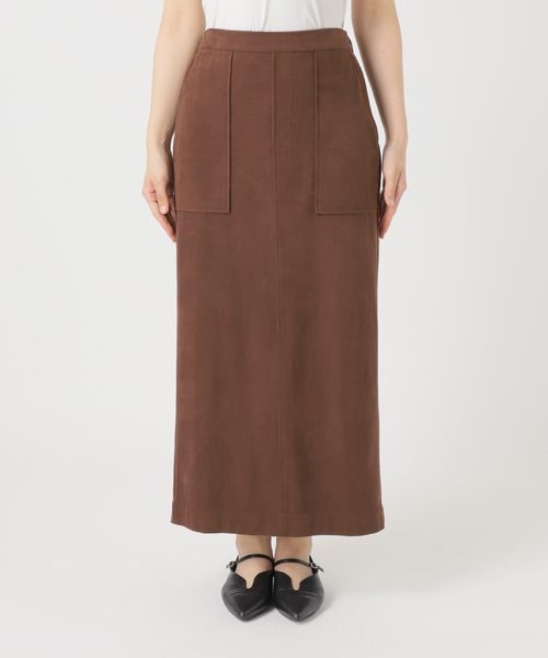 B.C STOCK（ベーセーストック）の「手洗い可 / ポリエステルスエードIラインスカート（スカート・レディース・ブラウン・FREE）」の22枚目の写真