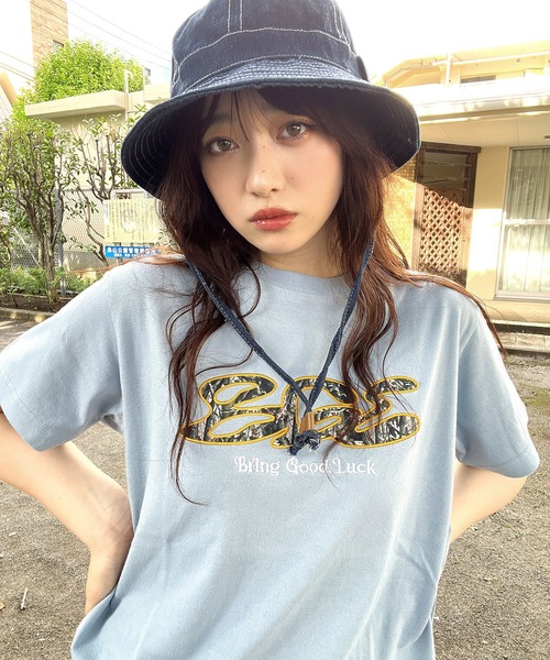 BGL（ビージーエル）の「TREE CAMO LOGO TEE（Tシャツ/カットソー・メンズ・オフホワイト/ブルー/ブラック・S/M/L/XL）」の3枚目の写真