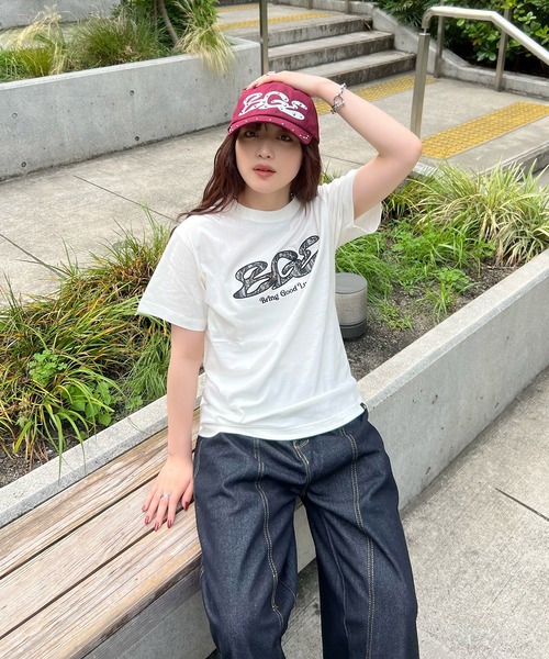 BGL（ビージーエル）の「TREE CAMO LOGO TEE（Tシャツ/カットソー・メンズ・オフホワイト/ブルー/ブラック・S/M/L/XL）」の5枚目の写真