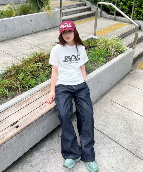 BGL（ビージーエル）の「TREE CAMO LOGO TEE（Tシャツ/カットソー・メンズ・オフホワイト/ブルー/ブラック・S/M/L/XL）」の6枚目の写真