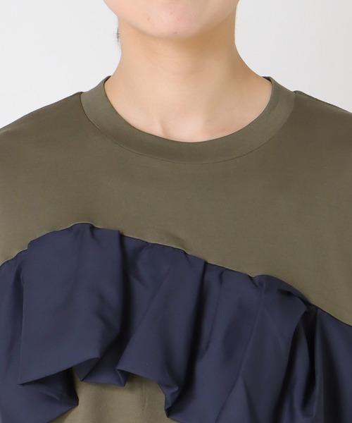 Cepica（セピカ）の「【MARECHAL TERRE / マルシャルテル】ラッフルフリルジョイントワンピース（ワンピース・レディース・カーキ/ブラック・FREE）」の4枚目の写真