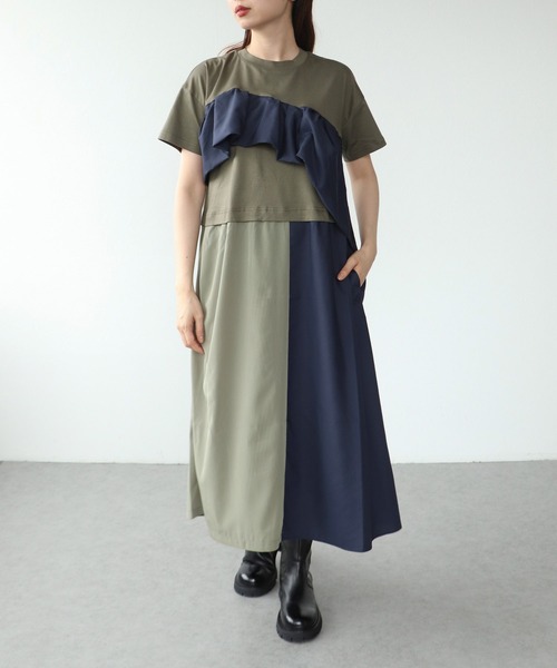Cepica（セピカ）の「【MARECHAL TERRE / マルシャルテル】ラッフルフリルジョイントワンピース（ワンピース・レディース・カーキ/ブラック・FREE）」の12枚目の写真