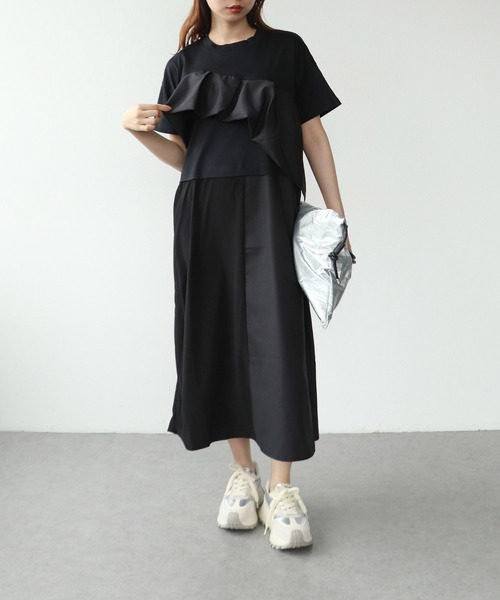 Cepica（セピカ）の「【MARECHAL TERRE / マルシャルテル】ラッフルフリルジョイントワンピース（ワンピース・レディース・カーキ/ブラック・FREE）」の16枚目の写真