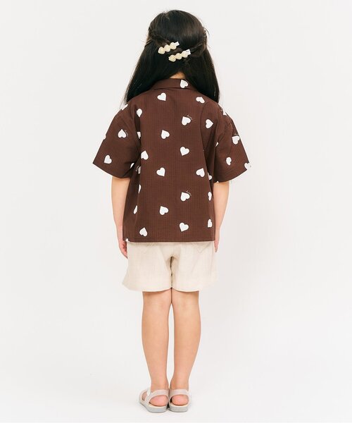 apres les cours(アプレレクール)の「【リンク】ハートポケットシャツ(シャツ/ブラウス・キッズ・アイボリー/ブラウン・80/90/100/110/120/130)」の16枚目の写真