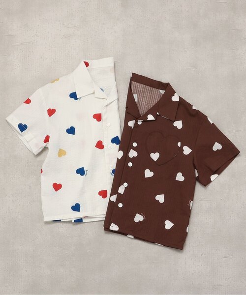 apres les cours(アプレレクール)の「【リンク】ハートポケットシャツ(シャツ/ブラウス・キッズ・アイボリー/ブラウン・80/90/100/110/120/130)」の14枚目の写真