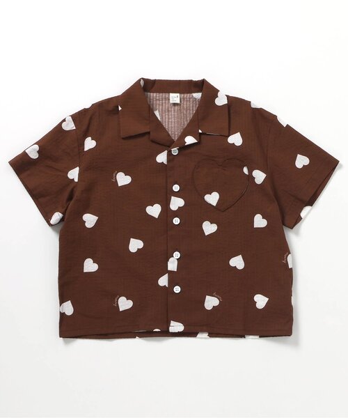 apres les cours(アプレレクール)の「【リンク】ハートポケットシャツ(シャツ/ブラウス・キッズ・アイボリー/ブラウン・80/90/100/110/120/130)」の10枚目の写真