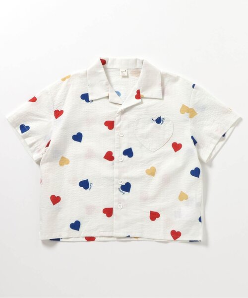 apres les cours(アプレレクール)の「【リンク】ハートポケットシャツ(シャツ/ブラウス・キッズ・アイボリー/ブラウン・80/90/100/110/120/130)」の9枚目の写真