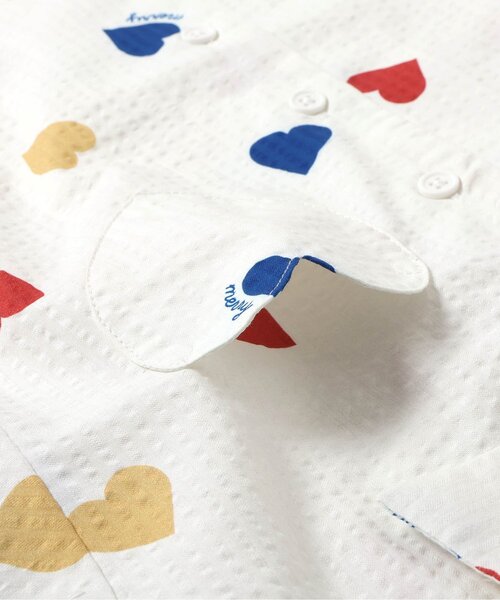 apres les cours(アプレレクール)の「【リンク】ハートポケットシャツ(シャツ/ブラウス・キッズ・アイボリー/ブラウン・80/90/100/110/120/130)」の6枚目の写真
