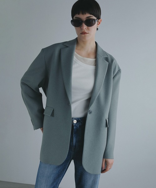 MANOF（マノフ）の「PEARL BELT JACKET（テーラードジャケット・レディース・キャメル/ミント/チャコールグレー・S/M）」の3枚目の写真