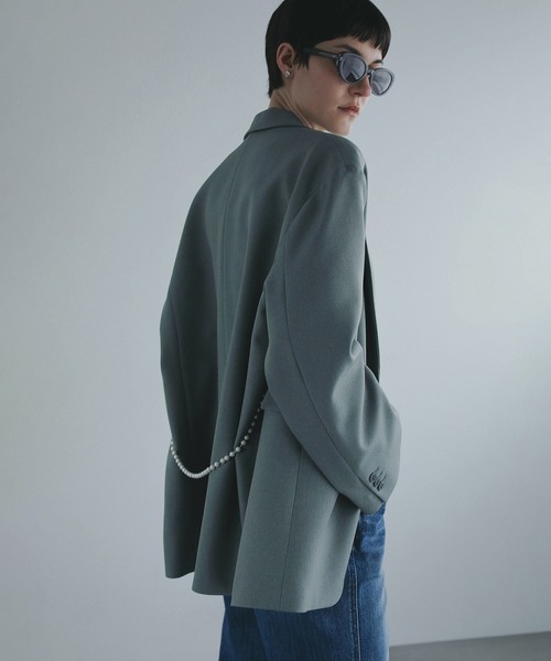 MANOF（マノフ）の「PEARL BELT JACKET（テーラードジャケット・レディース・キャメル/ミント/チャコールグレー・S/M）」の22枚目の写真