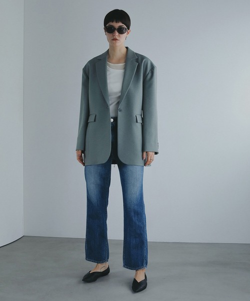 MANOF（マノフ）の「PEARL BELT JACKET（テーラードジャケット・レディース・キャメル/ミント/チャコールグレー・S/M）」の19枚目の写真