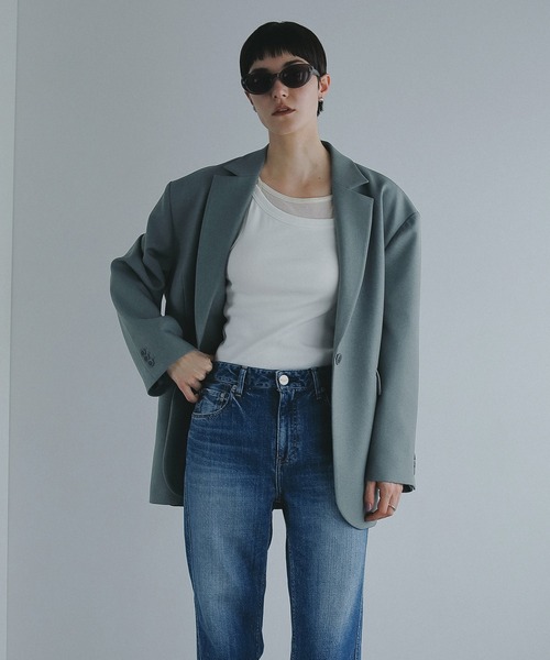 MANOF（マノフ）の「PEARL BELT JACKET（テーラードジャケット・レディース・キャメル/ミント/チャコールグレー・S/M）」の16枚目の写真